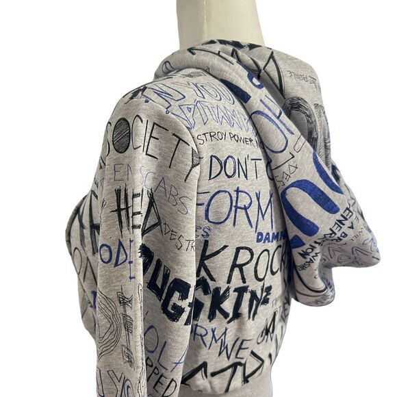 MOSCHINO COUTURE Gray Cropped New w Tags Zip Hoodie ICONIC !! Sz Small Sweatshi - Picture 8 of 15